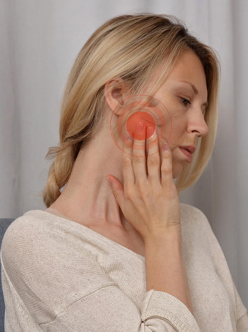Woman with Jaw Joint Pain